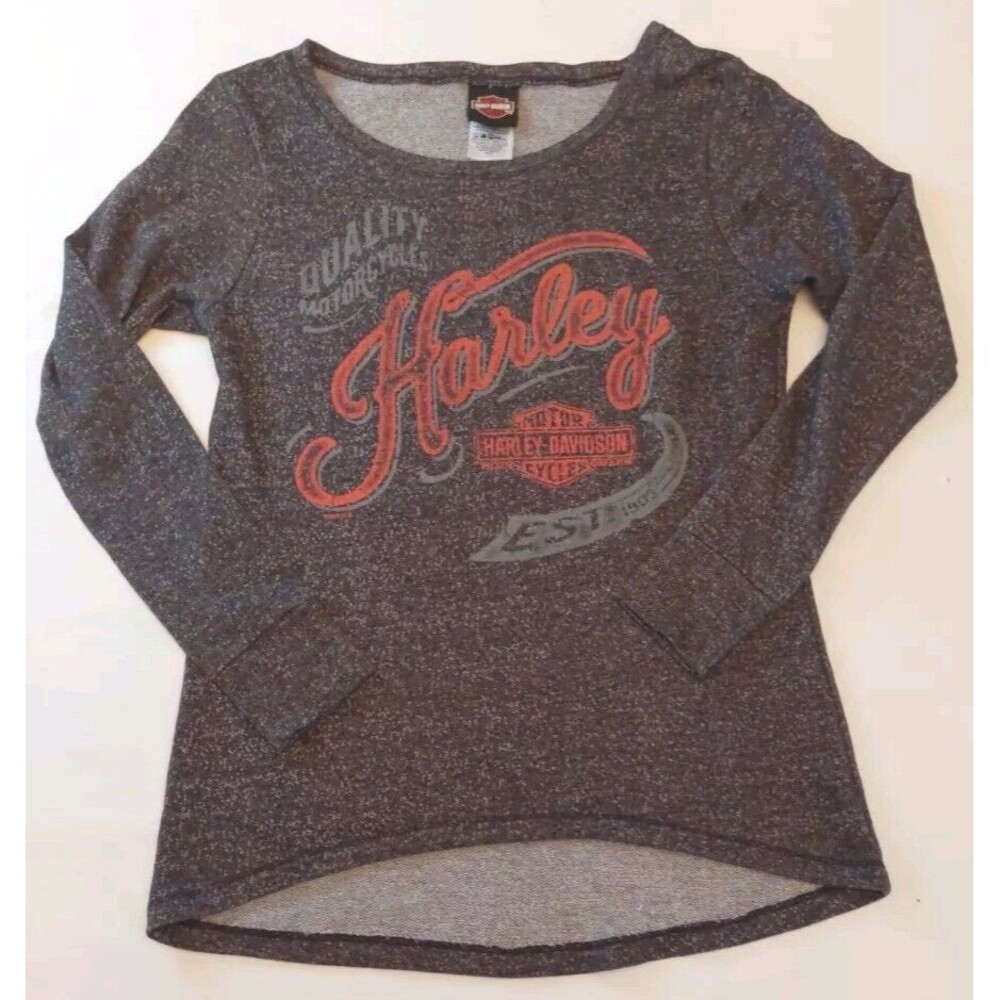 Harley Davidson Long Sleeve Scoop Neck And Bottom Thermal Black Size Women's S